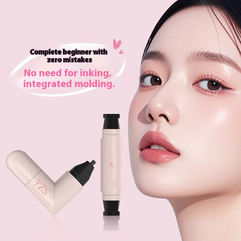 Waterproof Not Smudge Precise Outline Natural Long Lasting Integrated Double-headed Eyeliner Stamp Pen
